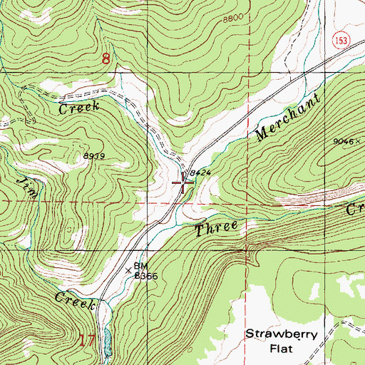Topographic Map of Crazy Creek, UT