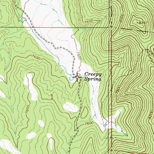 Topographic Map of Creepy Spring, UT