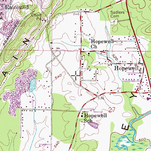 Topographic Map of Birons Ford, AL