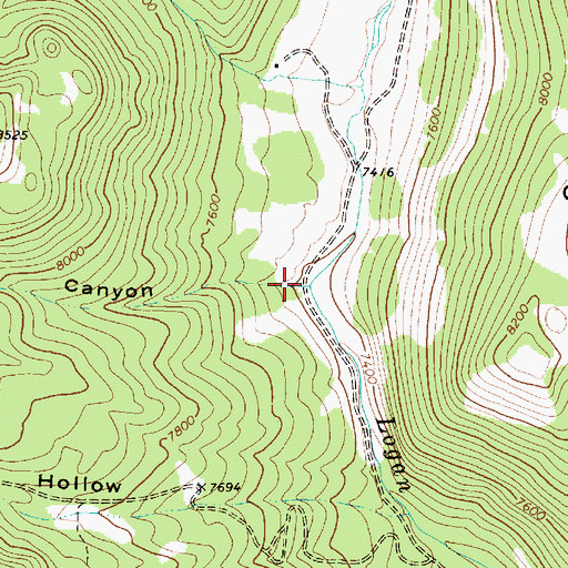 Topographic Map of Crescent Lake Canyon, UT