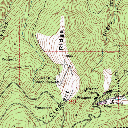 Topographic Map of Crescent Ridge, UT