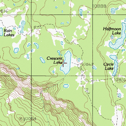Topographic Map of Cresecent Lake, UT
