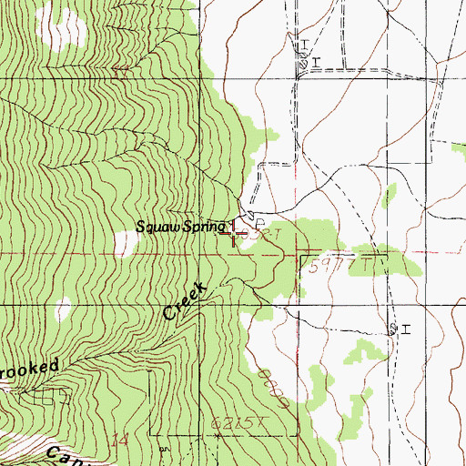 Topographic Map of Crooked Creek, UT