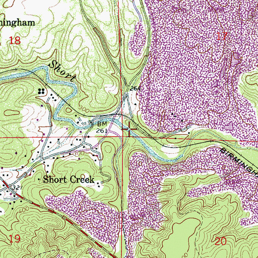 Topographic Map of Black Creek, AL
