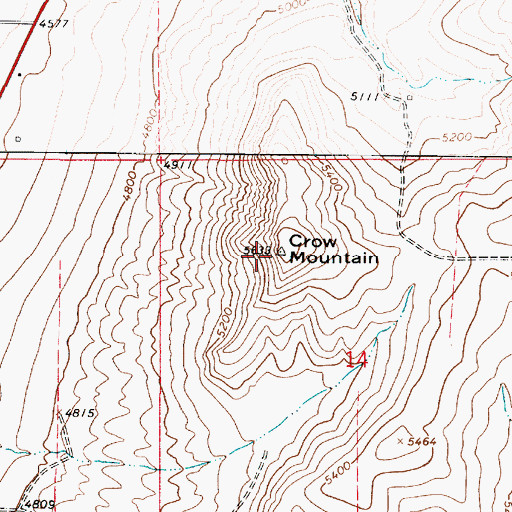 Topographic Map of Crow Mountain, UT