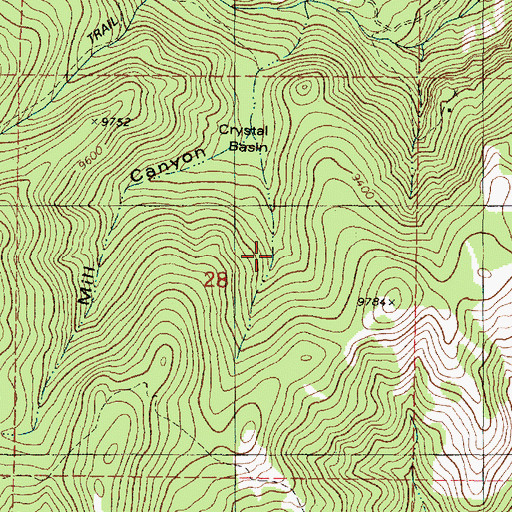 Topographic Map of Crystal Basin, UT