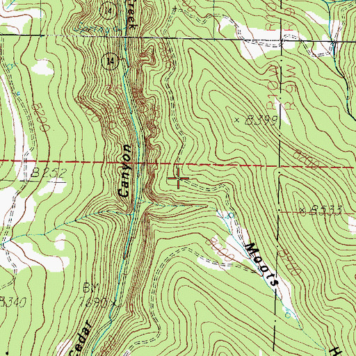 Topographic Map of Crystal Creek, UT
