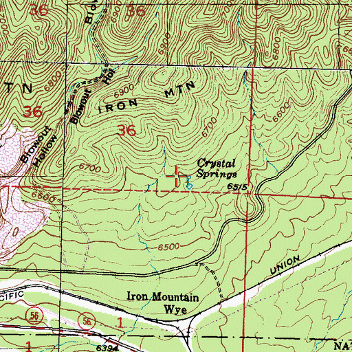 Topographic Map of Crystal Springs, UT