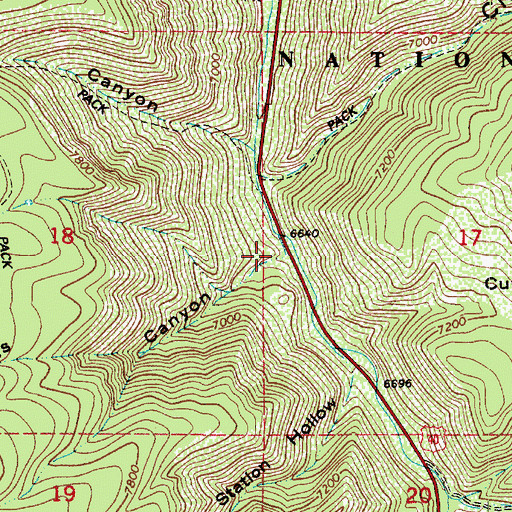 Topographic Map of Cummings Canyon, UT