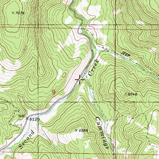 Topographic Map of Cummings Creek, UT