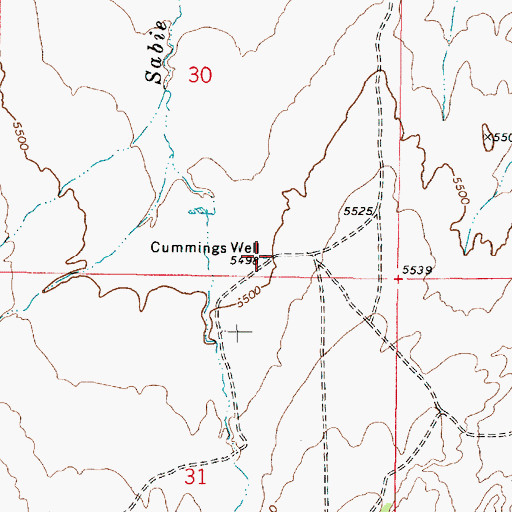 Topographic Map of Cummings Well, UT