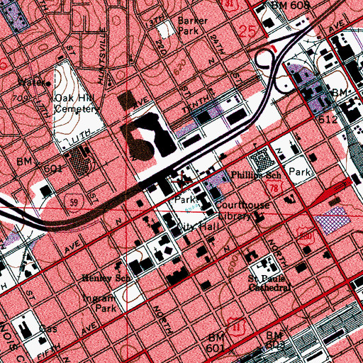 Topographic Map of Boutwell Auditorium, AL