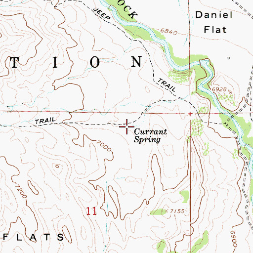 Topographic Map of Currant Spring, UT