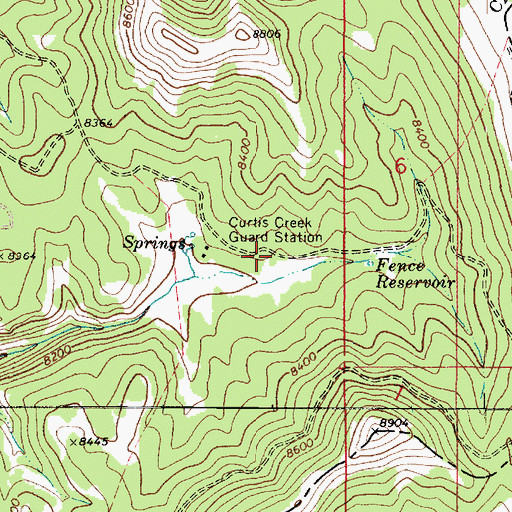 Topographic Map of Curtis Creek Guard Station, UT