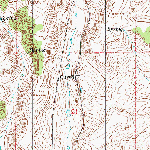 Topographic Map of Curvo, UT