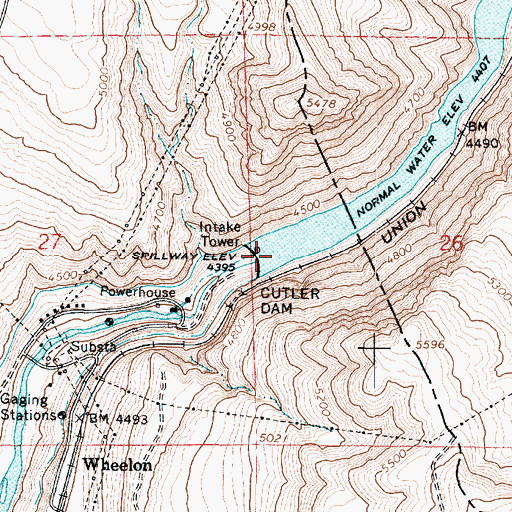 Topographic Map of Cutler Dam, UT