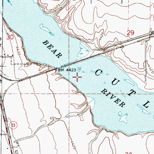 Topographic Map of Cutler Reservoir, UT