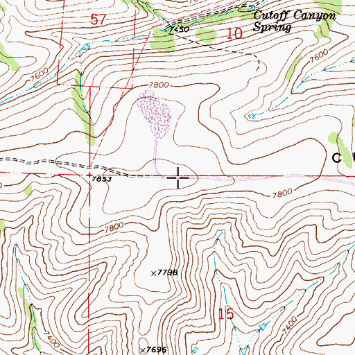 Topographic Map of Cutoff Ridge, UT