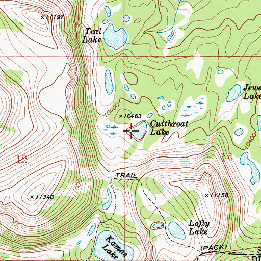 Topographic Map of Cutthroat Lake, UT