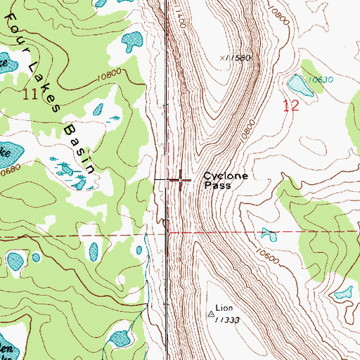 Topographic Map of Cyclone Pass, UT