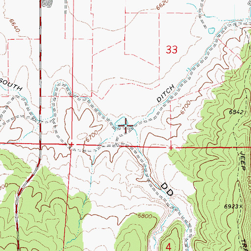 Topographic Map of DD Hollow, UT