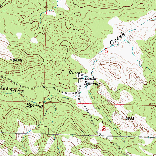 Topographic Map of Dads Spring, UT