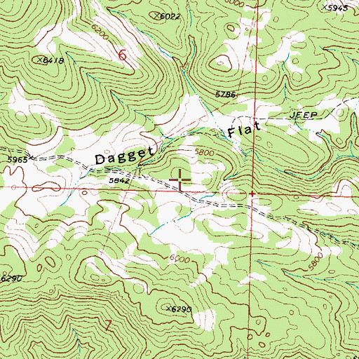 Topographic Map of Dagget Flat, UT