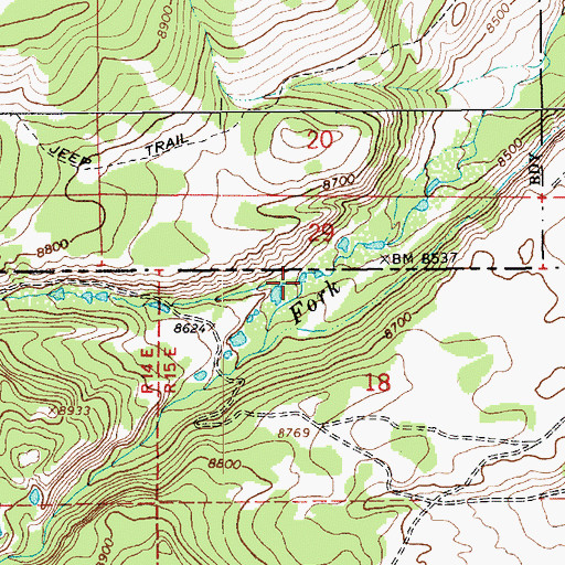 Topographic Map of Dahlgreen Creek, UT