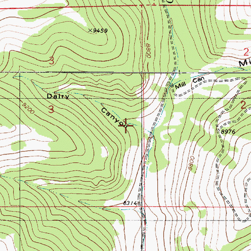 Topographic Map of Dairy Canyon, UT