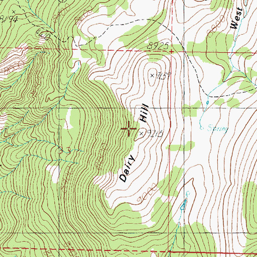 Topographic Map of Dairy Hill, UT