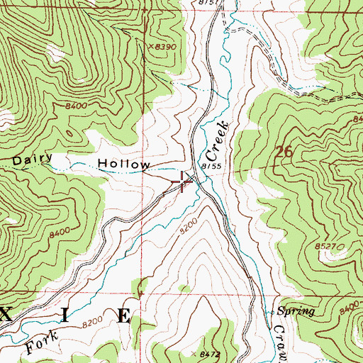 Topographic Map of Dairy Hollow, UT