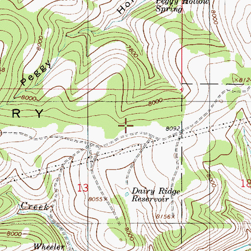 Topographic Map of Dairy Ridge, UT