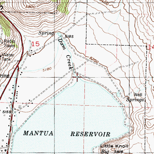Topographic Map of Dam Creek, UT