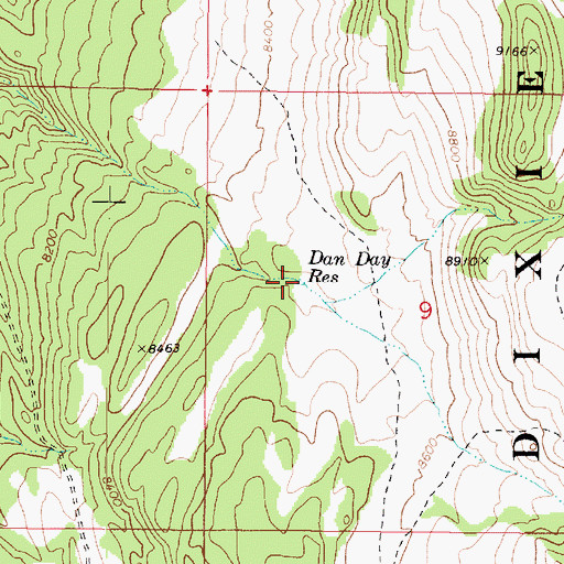 Topographic Map of Dan Day Reservoir, UT