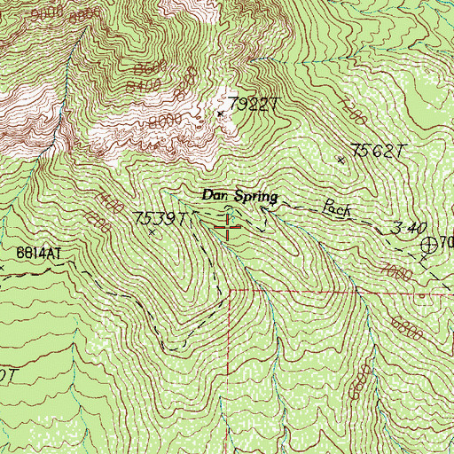 Topographic Map of Dan Spring, UT
