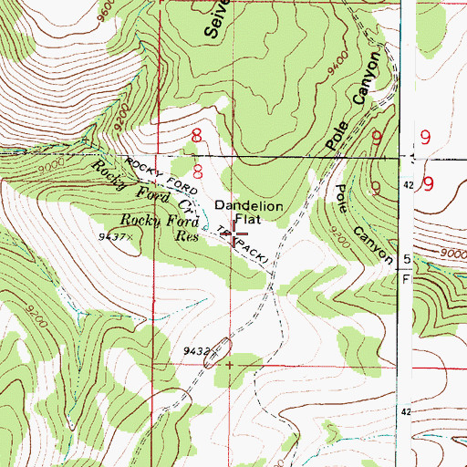 Topographic Map of Dandelion Flat, UT