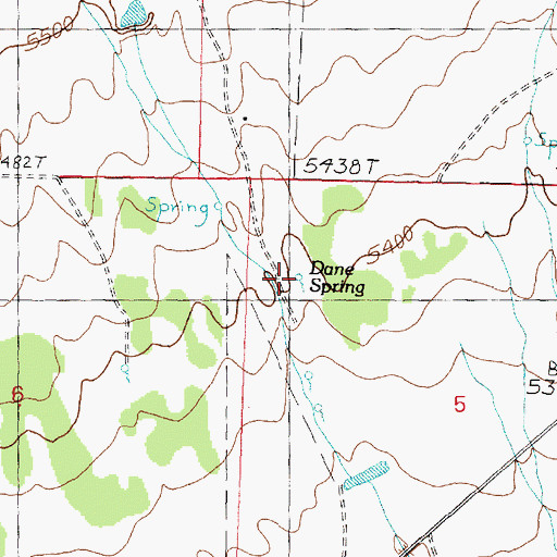 Topographic Map of Dane Spring, UT