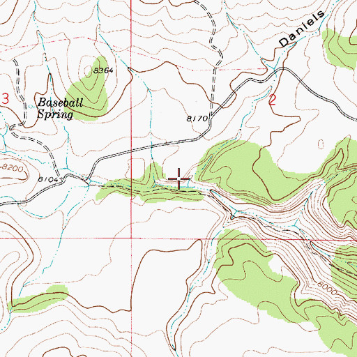 Topographic Map of Daniels Canyon, UT