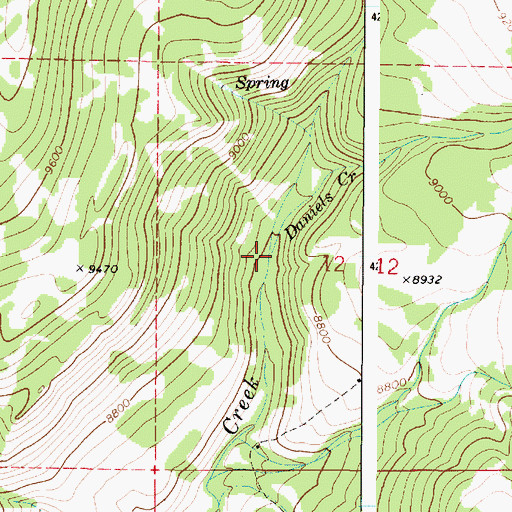 Topographic Map of Daniels Creek, UT