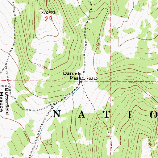 Topographic Map of Daniels Pass, UT