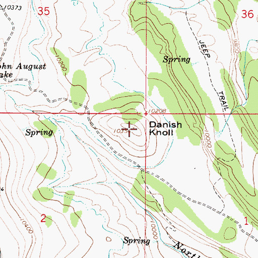 Topographic Map of Danish Knoll, UT