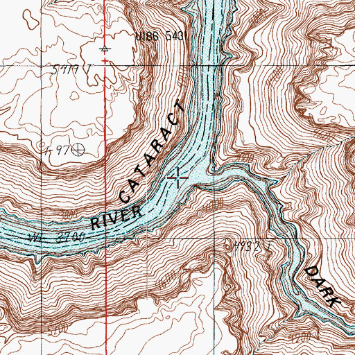 Topographic Map of Dark Canyon, UT