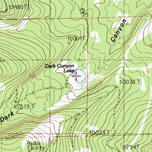 Topographic Map of Dark Canyon Lake, UT