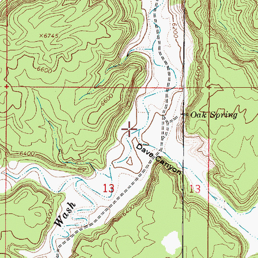 Topographic Map of Dave Canyon, UT