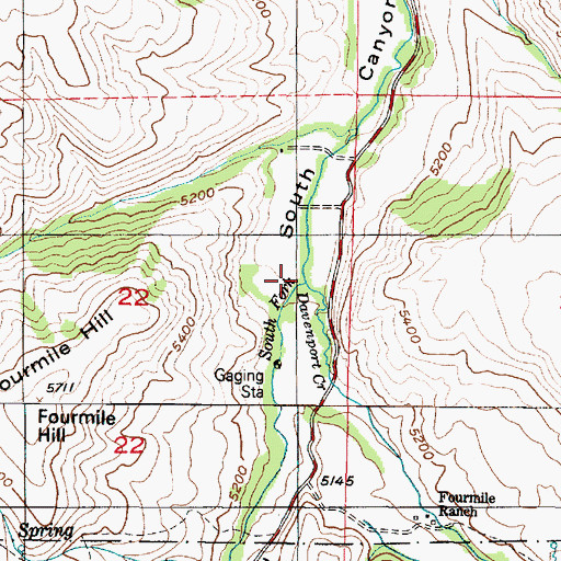 Topographic Map of Davenport Creek, UT