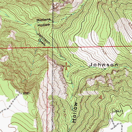 Topographic Map of Davenport Hollow, UT