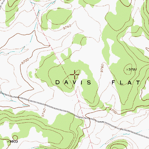 Topographic Map of Davis Flat, UT