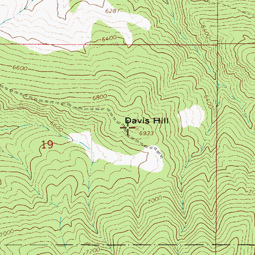 Topographic Map of Davis Hill, UT