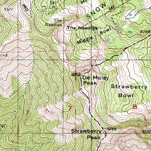 Topographic Map of De Moisy Peak, UT