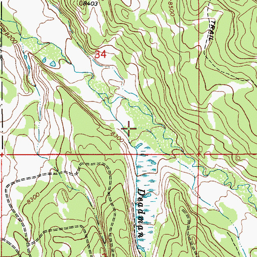 Topographic Map of Deadman Creek, UT